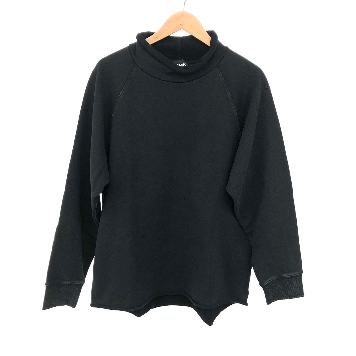 BTMK タマコ ビーティーエムケー ウォッシュ加工 スウェット サイズ XL ブラック メンズ roll-neck washed 240001139155