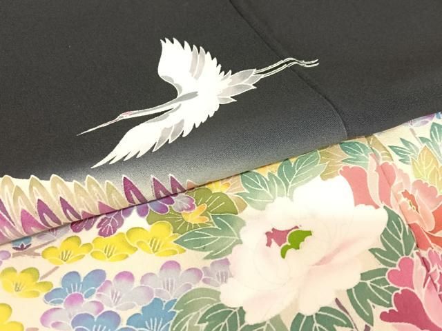 平和屋着物●小千谷紬　吉祥枝花文　正絹　逸品　未使用　CAAW7874yc 平和屋着物○小千谷紬 吉祥枝花文 正絹 逸品 未使用 CAAW7874yc 平和