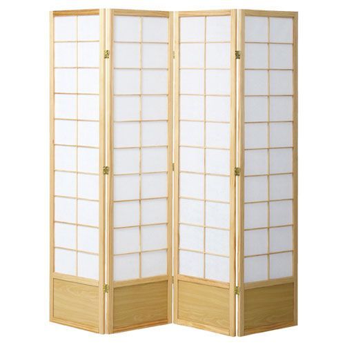 和風衝立 4連 H180cm ナチュラル  61-354-8-5 
