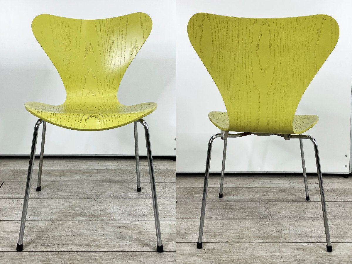 セブンチェア　２脚　フリッツハンセン　ライム　正規品 2A)Fritz Hansen/フリッツハンセン□セブンチェア□ライム