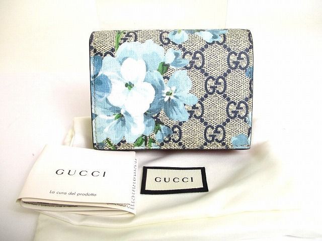 グッチ GUCCI GG スプリーム キャンバス ブルームス 2つ折り 財布