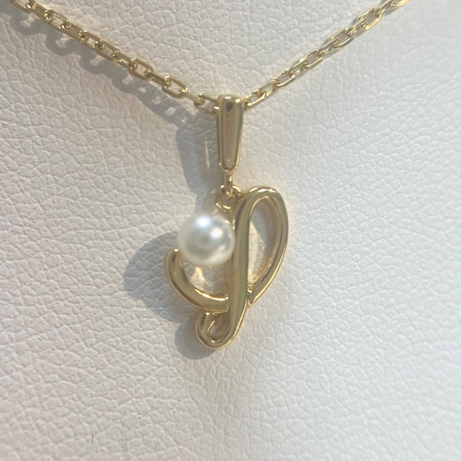 MIKIMOTO イニシャルネックレス K18 パール 36cm - メルカリ