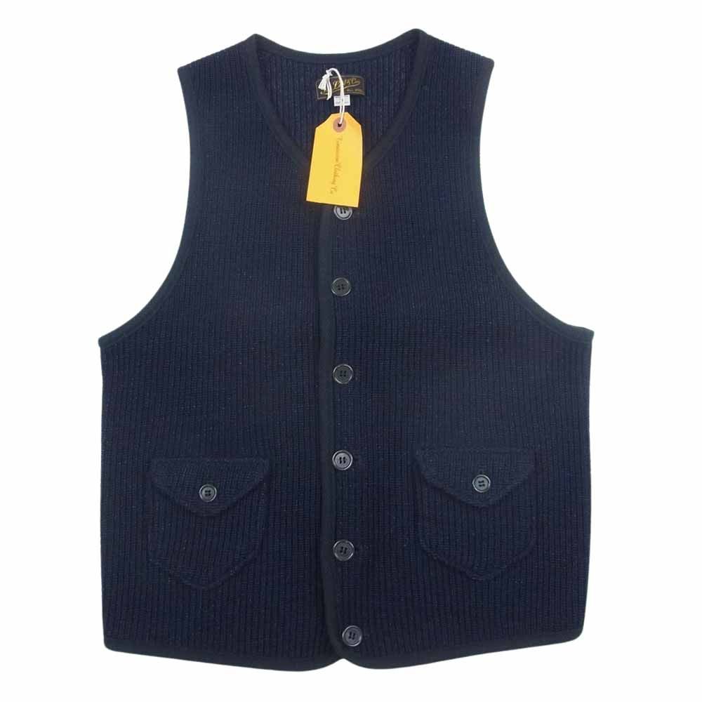 AT LAST アットラスト INDIGO SWEATER VEST インディゴ セーター ニット ベスト ネイビー系 36【中古】 - メルカリ