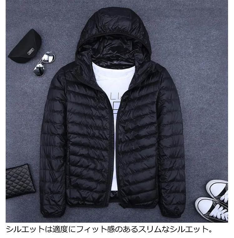 中綿 ジャケット メンズ ファイバー ダウンジャケット フード