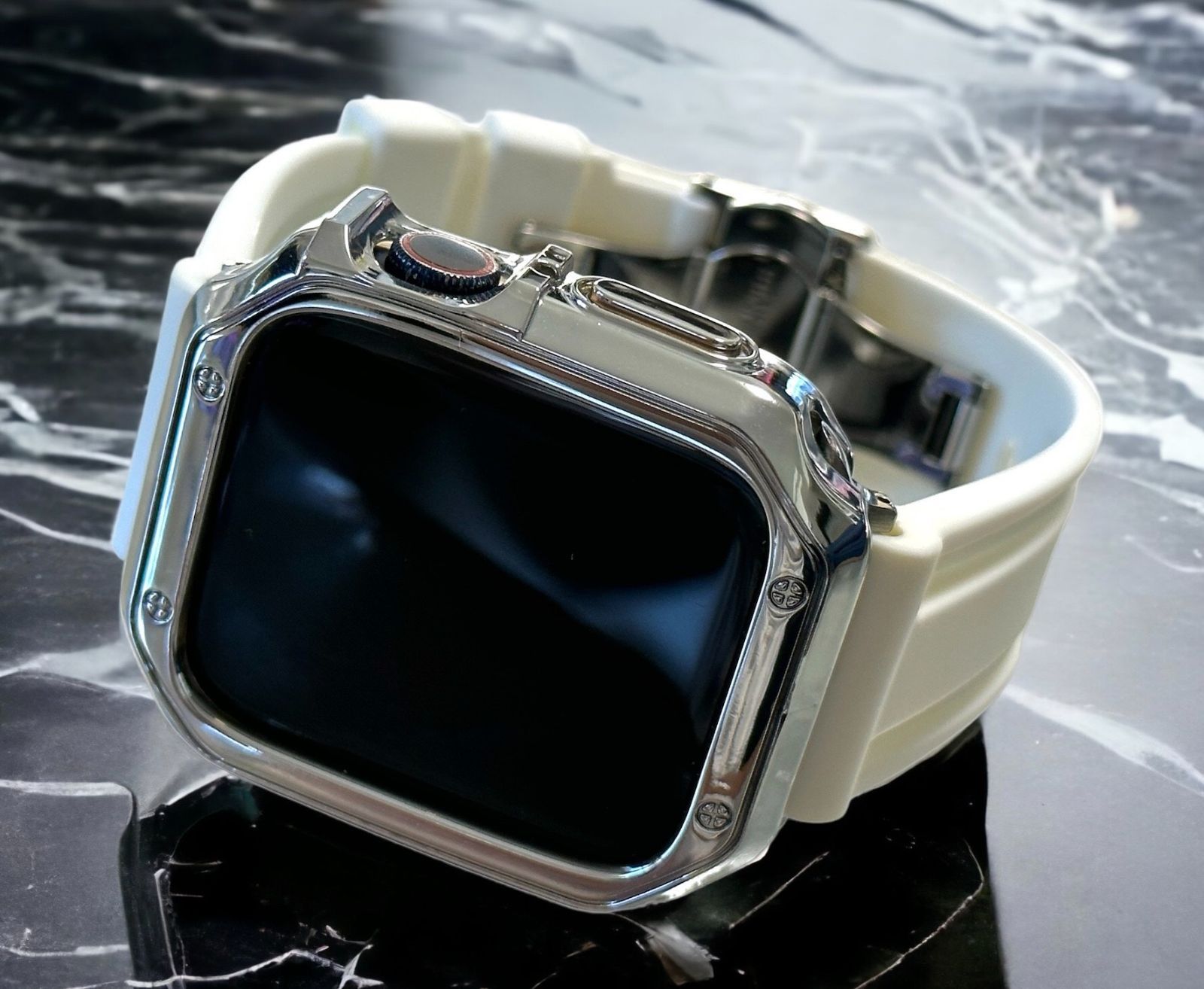 hg アップルウォッチバンド ラバーベルト Apple Watch カバー - ラバー