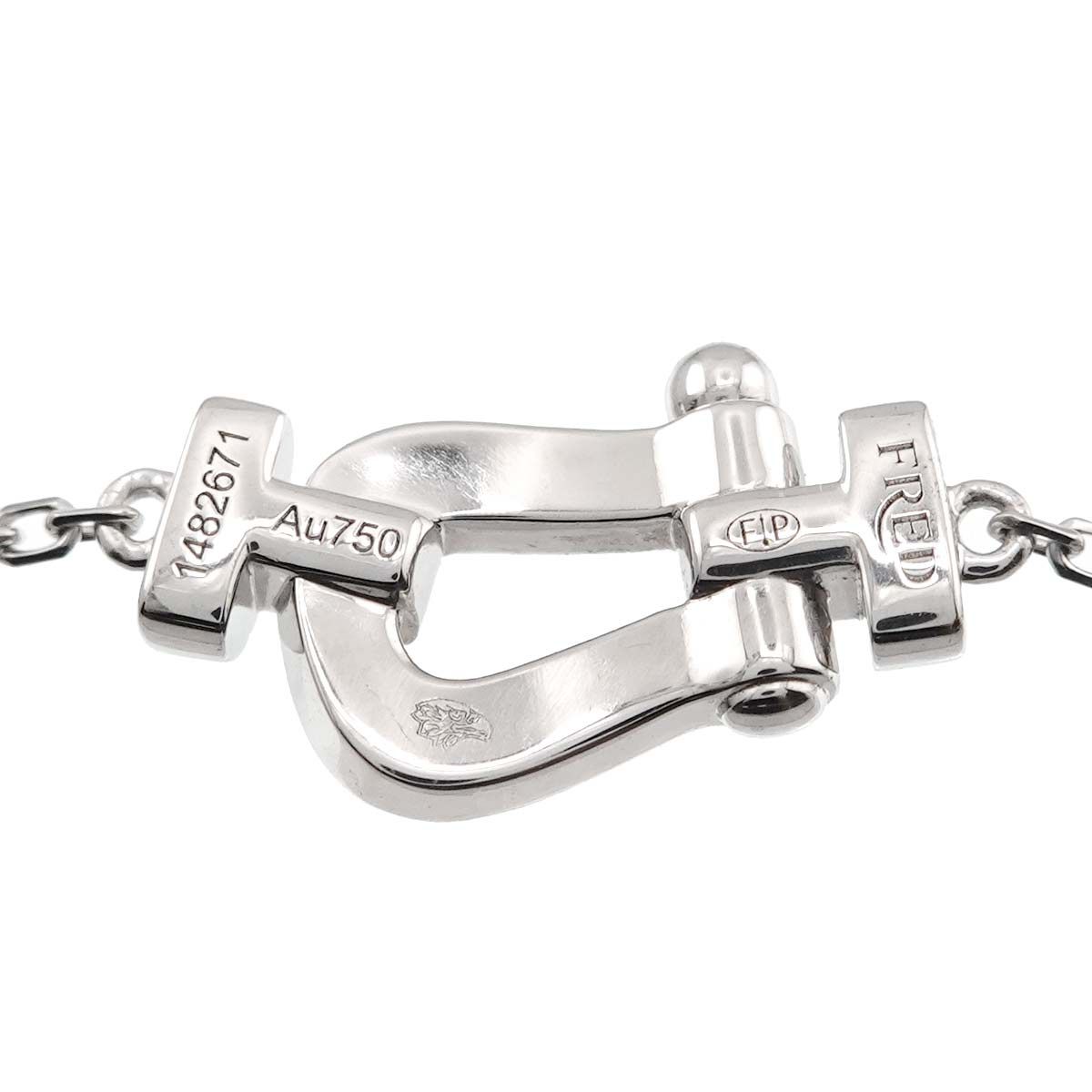 フレッド FRED フォース10 ダイヤ ネックレス 40cm スモール K18 WG  