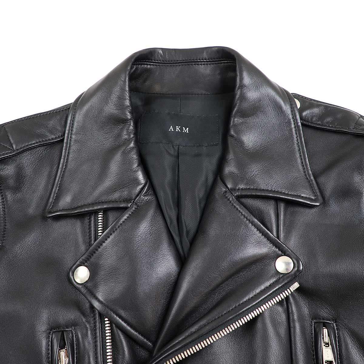 AKM エイケイエム 19AW STRONG W-RIDERS 中綿入りラムレザーライダース