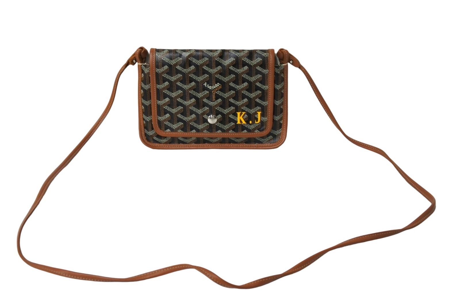 GOYARD ゴヤール プリュメ ポーチウォレット ショルダーバッグ PLUMETPMLTY01CL03P ブラック ブラウン シルバー金具 良品 中古 65075