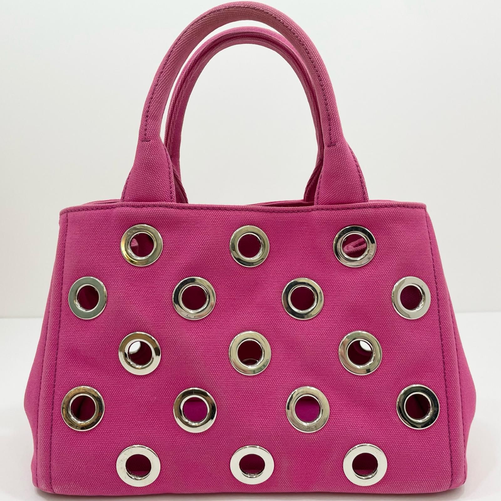 中古】PRADA | プラダ パンチング カナパ ミニ 2wayバッグ ショルダー 