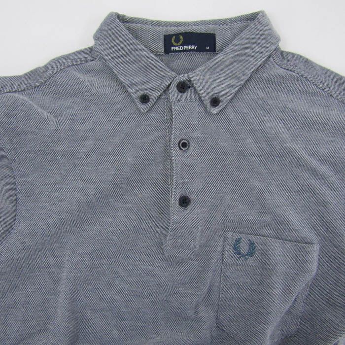 Fred Perry フレッドペリー　グレー ボタンダウン ポロシャツ　半袖 フレッドペリー ポロシャツ 半袖 ボタンダウン トップス メンズ
