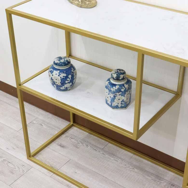 コンソールテーブル アイアン 大理石 ホワイト ディスプレイスタンド