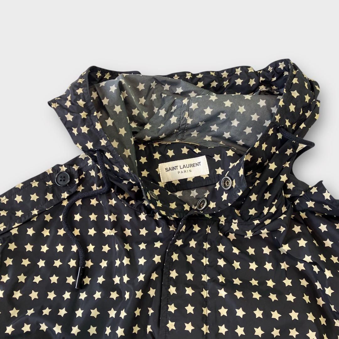 SAINT LAURENT スタープリント　パーカー　ナイロン　44 サンローラン スタープリントマウンテンパーカー ジャケット ドット柄