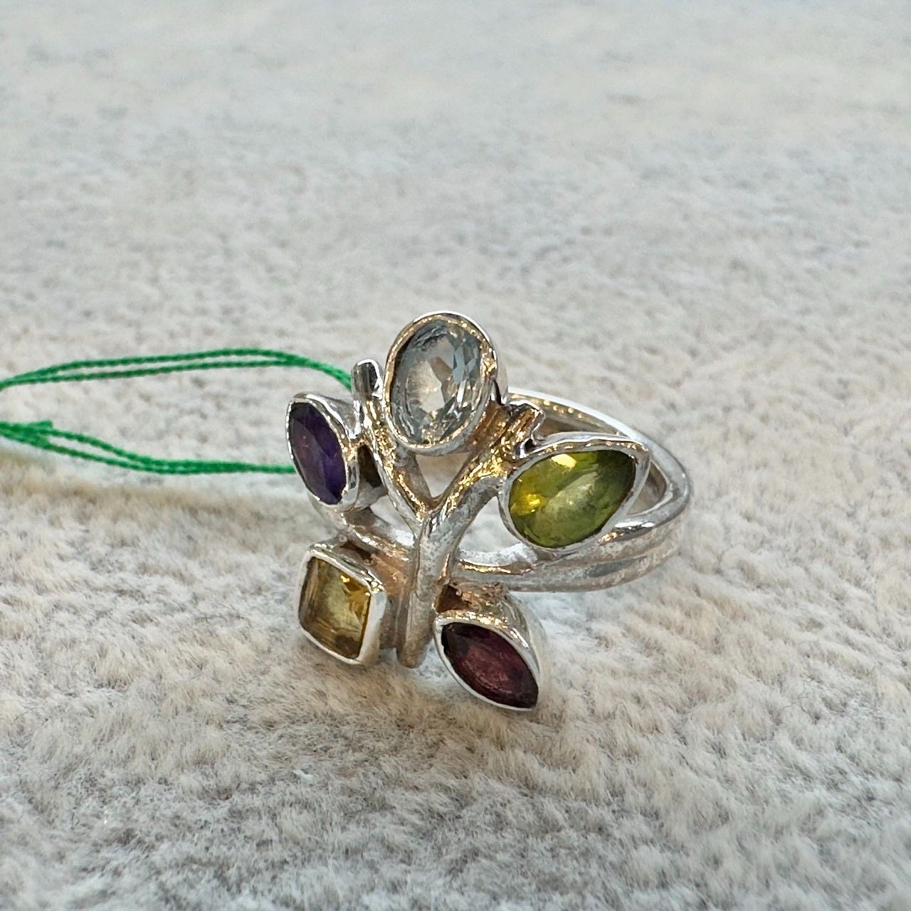 シルバーリング アメジスト 13号 ブルートパーズ ペリドット シトリン