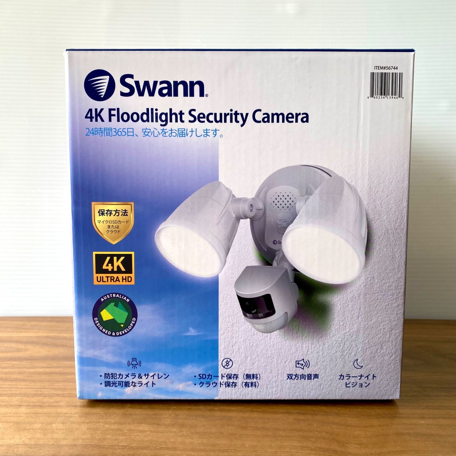 高画質4K Swann スワン Wi-Fi フロードライト４Ｋカメラ 防犯カメラ 屋外監視 スマホ連携 SWIFI-4KFLOCAM-JP 4K
