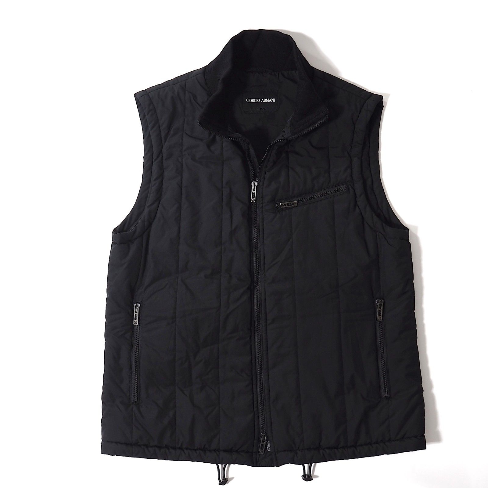 ジョルジオアルマーニ GIORGIO ARMANI イタリア製 中綿 ベスト ジャケット 48 ブラック メンズ 5-DJ 120