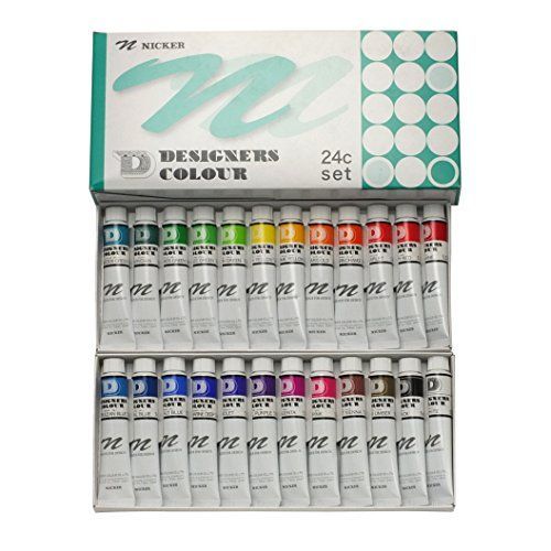 24 色 ニッカー絵具(Nicker colour) 水彩絵具 デザイナースカラー 24色セット 20ml(6号)