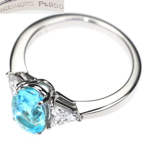 ミキモト 希少 Pt950 ブラジル産 パライバ トルマリン ダイヤモンド