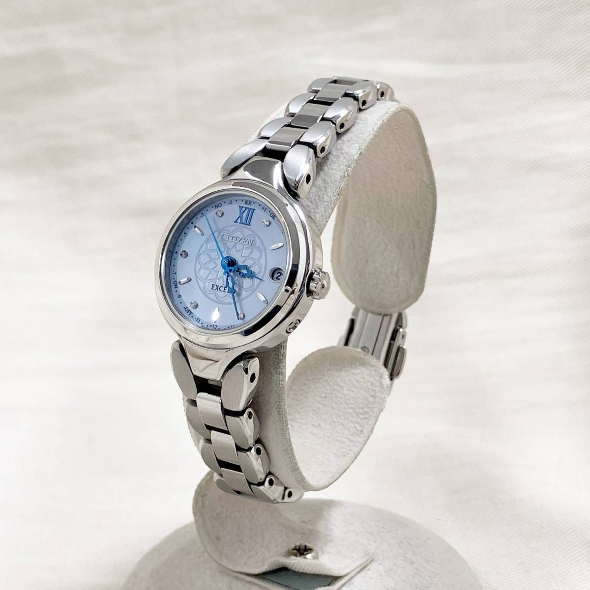 シチズン♥電波 ソーラー 腕時計 エクシード 箱 美品 CITIZEN 刻印あり シチズン エクシード』 多局受信型光発電電波時計で世界最薄※となる