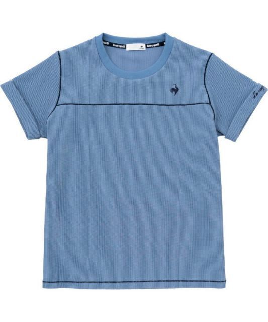 le coq sportif ルコック ヘランカワッフル 半袖Ｔシャツ ブルー S QMWWJA04 BL | 衣類 服 ウエア トップス Tシャツ 半袖 ハーフスリーブ ヘランカ 吸汗 ストレッチ UVカット 紫外線対策 ワッフル デイ