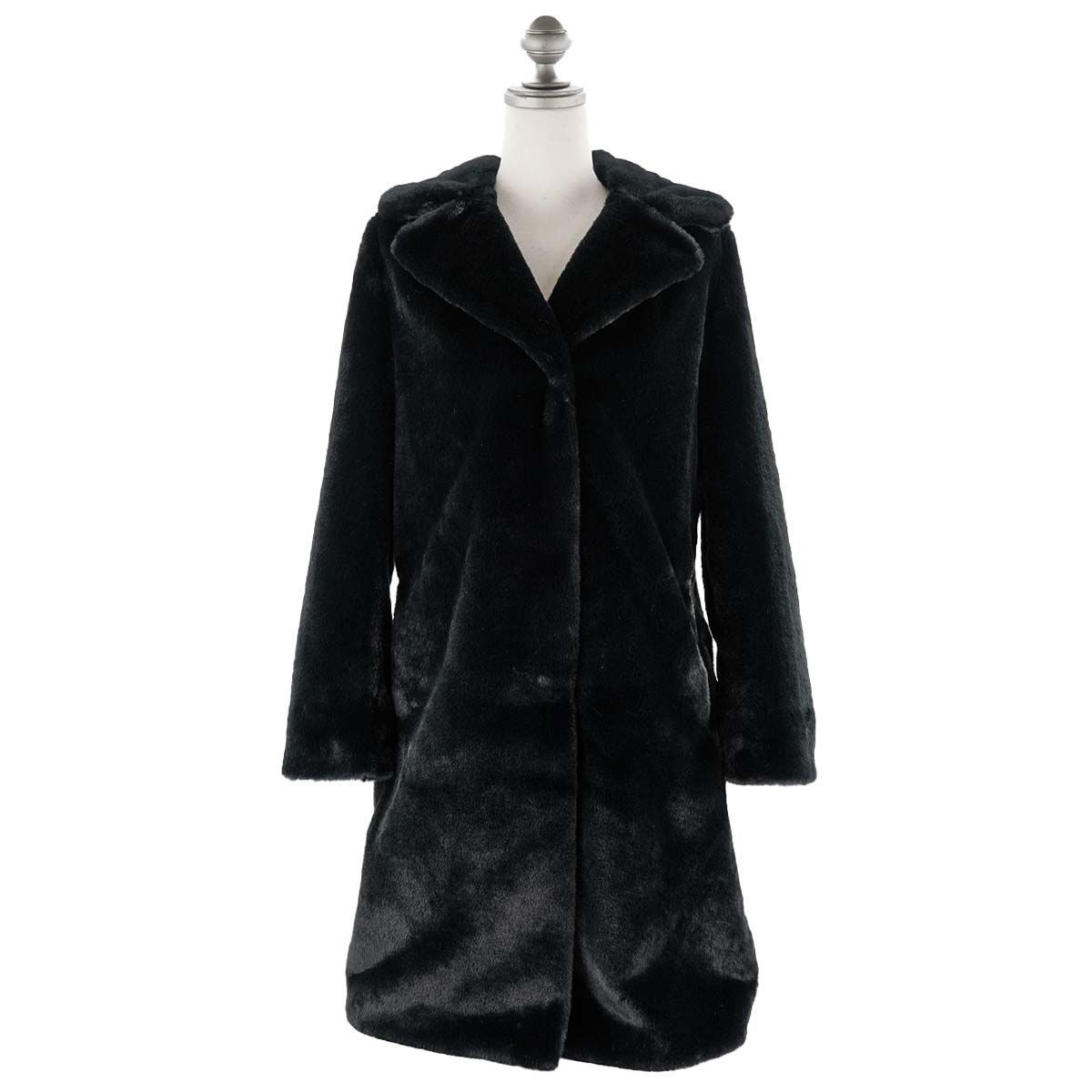 HERNO ヘルノ 2023年-2024年秋冬新作 フェイクファーコート GC000411D 12422 SOFT FAUX FUR レディース 女性 ファージャケット エコファー 9300 NERO ブラック