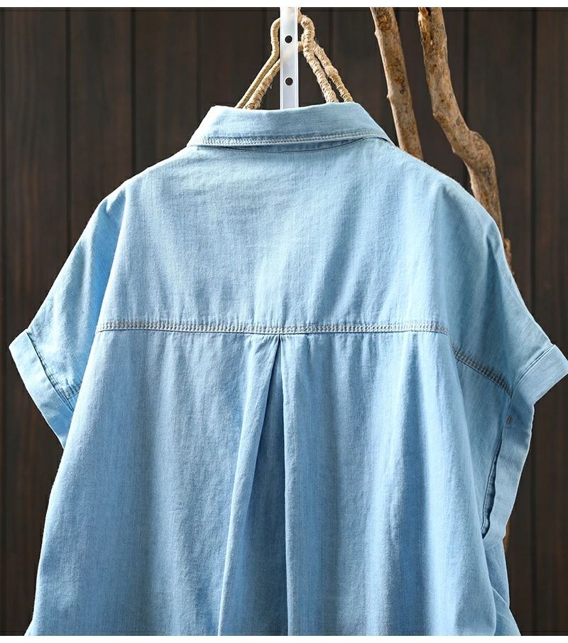 美品 UNITEDTOKYO デニムブラウス 半袖 フレンチスリーブ ブルー 夏 ggg0271046_1.jpg