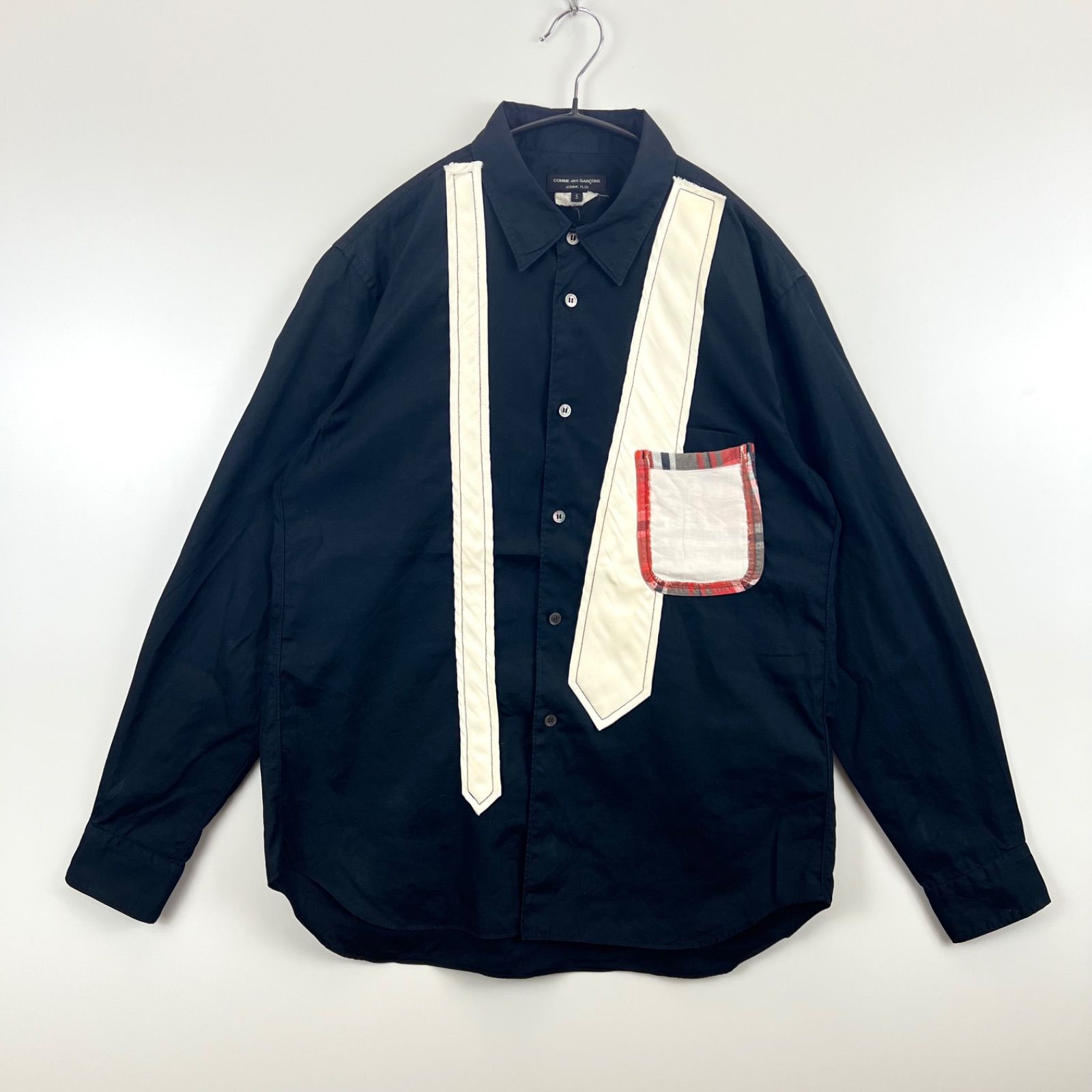 爆買い 英語 des comme garcons S shirt L/S design tie 2010ss plus homme トップス