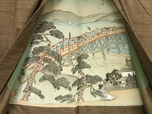 平和屋着物○男性 本場大島紬 アンサンブル 亀甲柄 正絹 逸品  