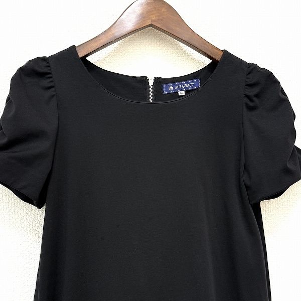  snc エムズグレイシー M SGRACY チュニック 40 黒 ベージュ 半袖 花モチーフ カットワーク インナー付き レディース 956806 半袖 チュニック