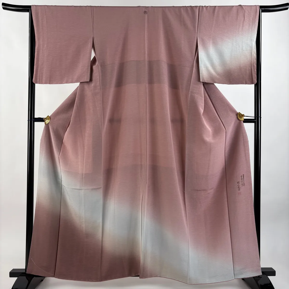 伝統工芸士 岡山武子 正絹 袋帯 白地 薔薇 伝統工芸士 岡山武子 正絹 袋帯 白地 薔薇