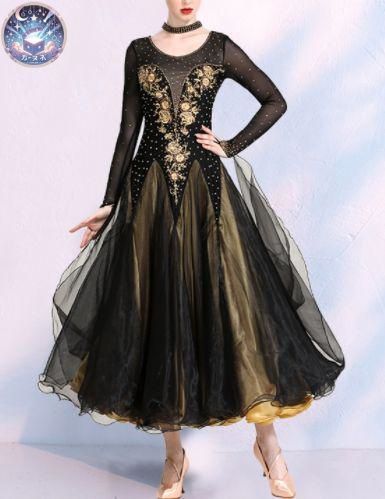 新品 未使用 新作 社交ダンスドレス モダンダンス 刺繍 キラキラ