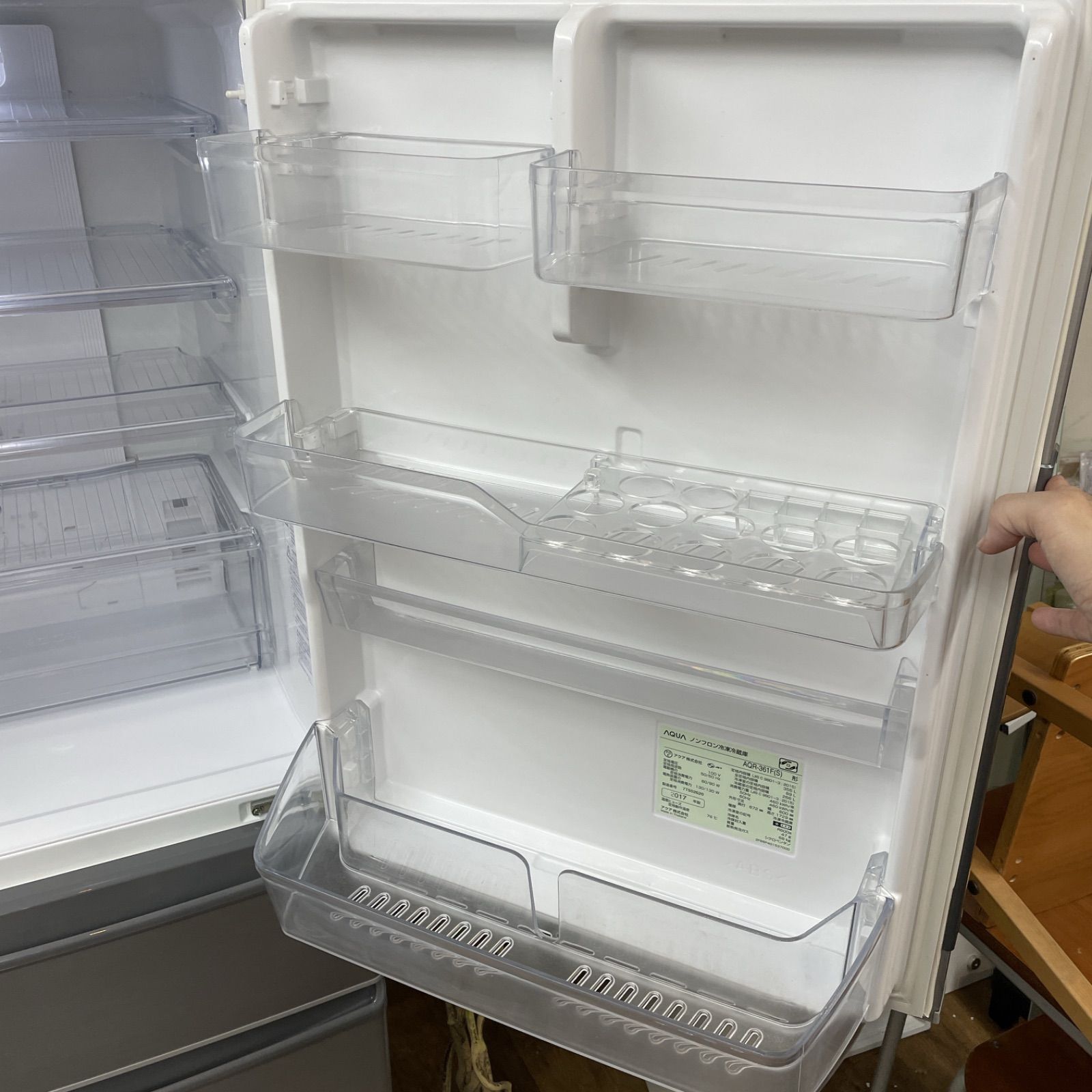 【美品】AQUA ノンフロン冷凍冷蔵庫 シルバー AQUA ノンフロン直冷式冷蔵庫