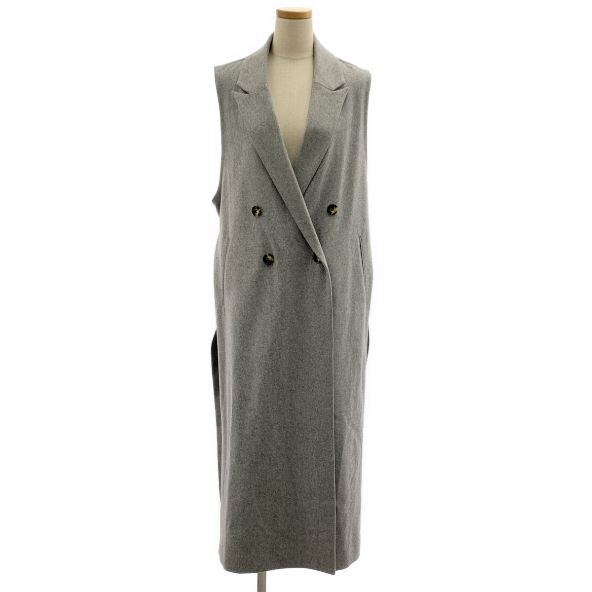 SACRA サクラ ライトメルトン テーラード ロング ジレ ベスト 38 ネイビー レディース