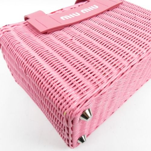 77623 MIUMIU ミュウミュウ カゴバッグ 18年製 花柄 2WAY カナパ