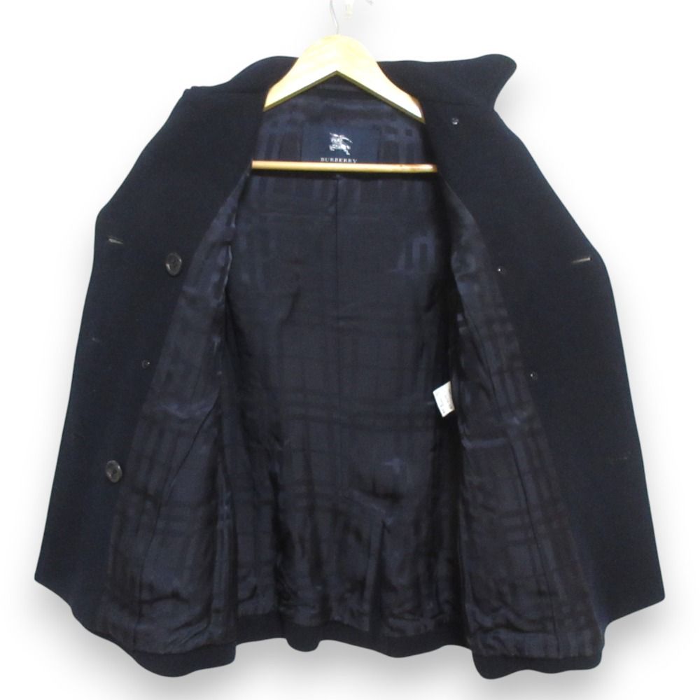 美品 Burberry バーバリーロンドン ウールメルトン カシミヤブレンド
