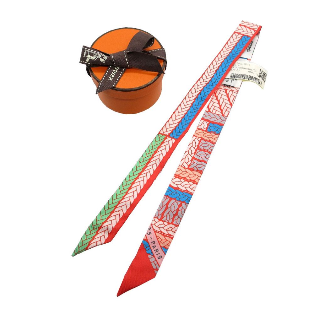 未使用品 エルメス ツイリードール トレスH スカーフ シルク サーモン  