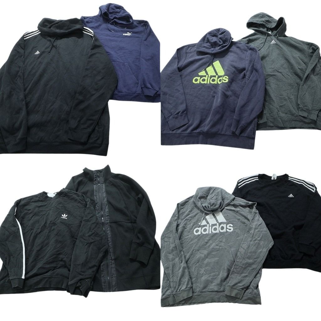 古着卸 まとめ売り スポーツブランドMIX スウェット 8枚セット (メンズ 2XL /3XL /4XL ) アディダス プーマ FILA トレフォイル  MW3362