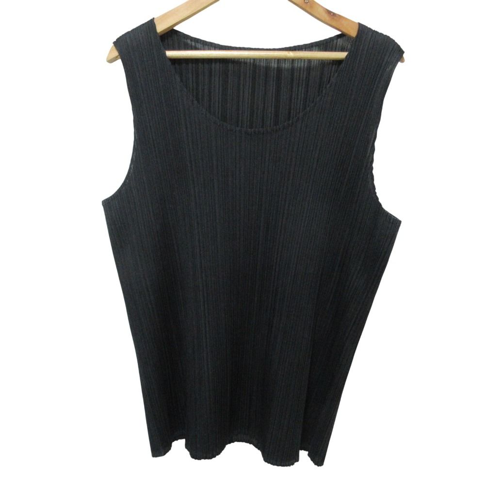 プリーツプリーズ イッセイミヤケ ブラック ノースリーブ SIZE3 美品 クリーニング済 PLEATS PLEASE ISSEY MIYAKE プリーツ