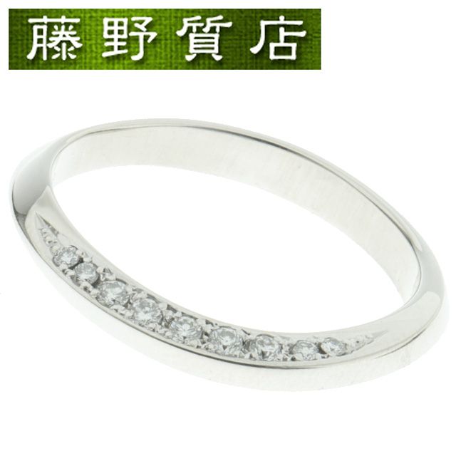 仕上げ済 ポンテヴェキオ Ponte Vecchio ダイヤ リング 指輪 約12号 K18 WG × ダイヤモンド 0.15ct ハーフダイヤ 8927