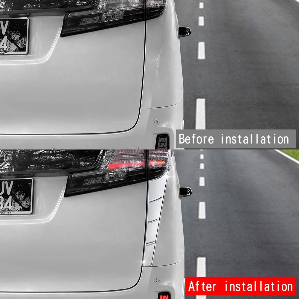 トヨタ アルファード ヴェルファイア 30系 リアテールランプ下部ピラーガーニッシュ 2点セット カスタムパーツ 保護 ガーニッシュ 009 FFCRYSTALESIA_COM