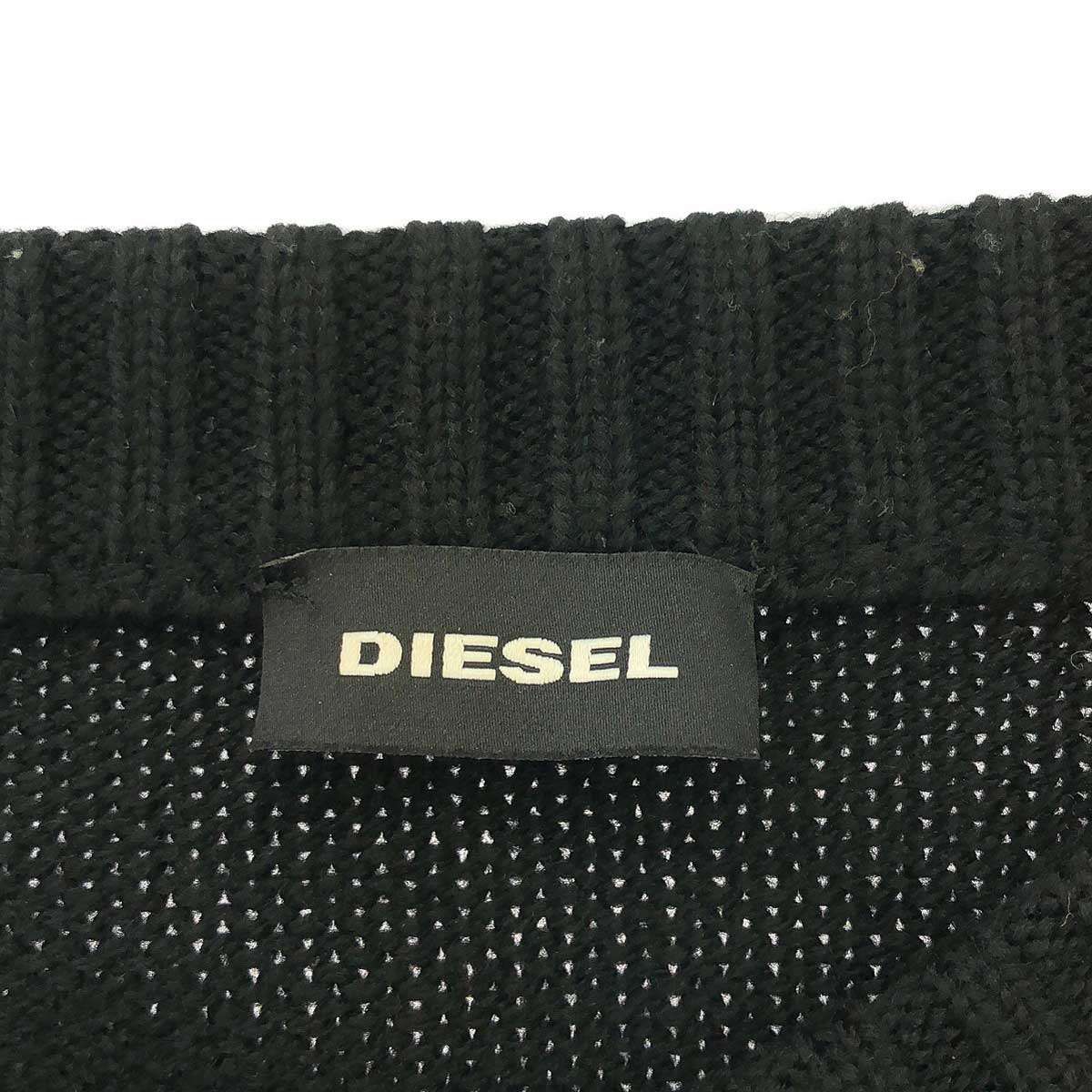 DIESEL ディーゼル K-LOGOX-C ロゴニットセーター ブラック イエロー S 