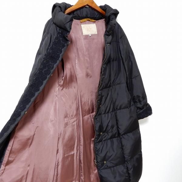 wnc シビラ Sybilla ダウン ロング コート L 黒 レース レディース