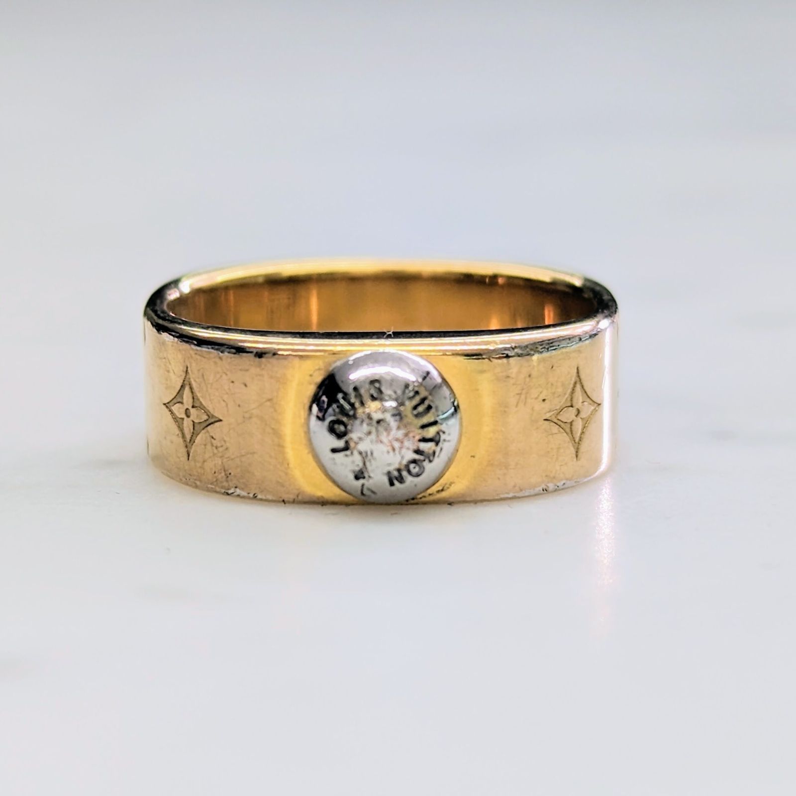 LOUIS VUITTON Ring M00213 Nanogram Monogram pattern square