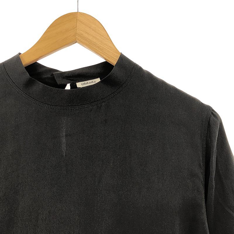 【新品】  oblada / オブラダ | シルク クルーネックシャツ | Free | ブラック | レディース 新品】 oblada / オブラダ | シルク クルーネックシャツ | Free