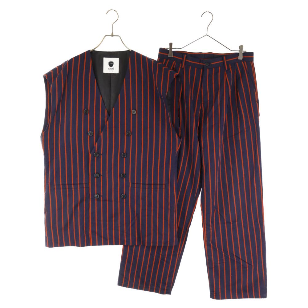 SHAREEF (シャリーフ) STRIPE SLEEVELESS JK STRIPE WIDE PANTS ...