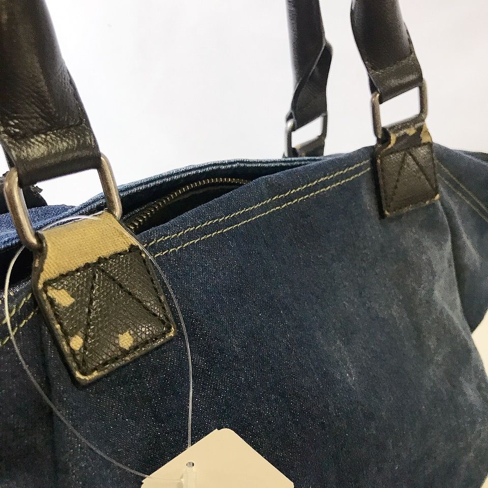 ♯318 DIESEL ディーゼル ボストンバッグハンドバッグデニム生地 レザー DIESEL ディーゼル 変形型 デニム ボストンバッグ レザー 大容量