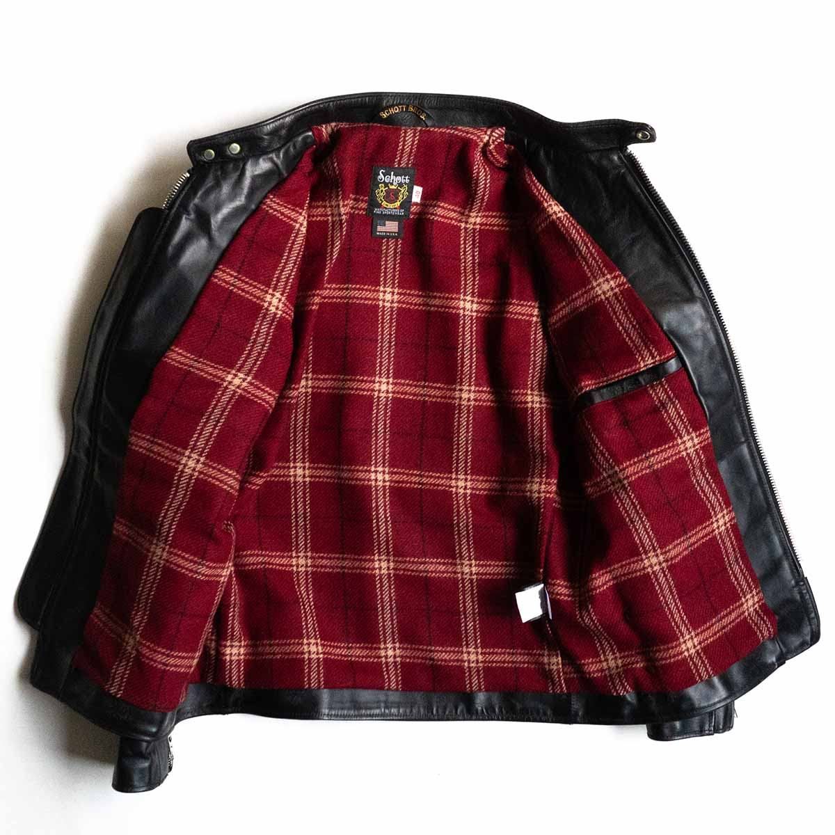 米国製】Schott はげしく レザージャケット 茶 40 スエード トラック 