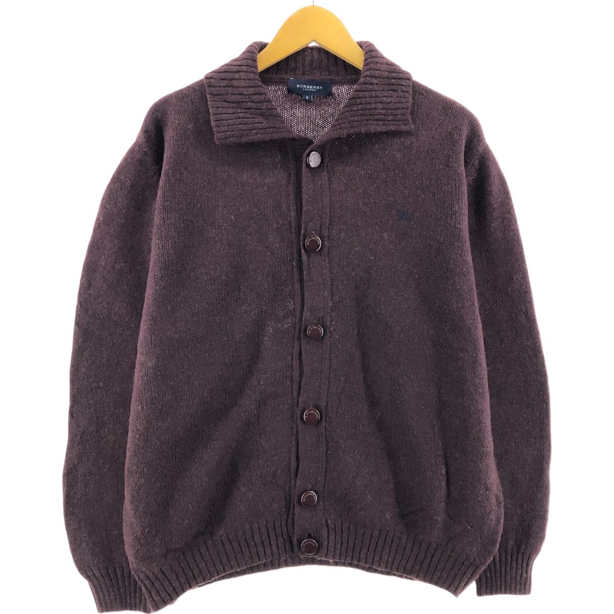 古着 バーバリー Burberry's LONDON 襟付き ウールニットカーディガン スペイン製 メンズL相当/eaa511738