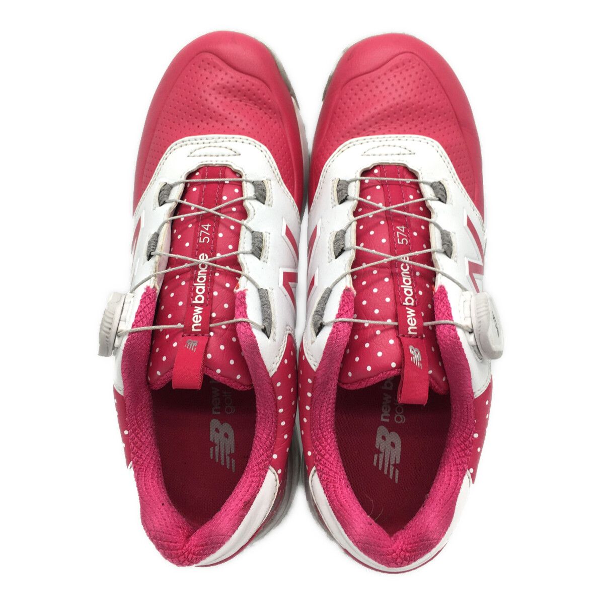 New Balance 574花柄ゴルフシューズ　レディース 25cm】new balance 574 ゴルフシューズ(女性用) ピンク New