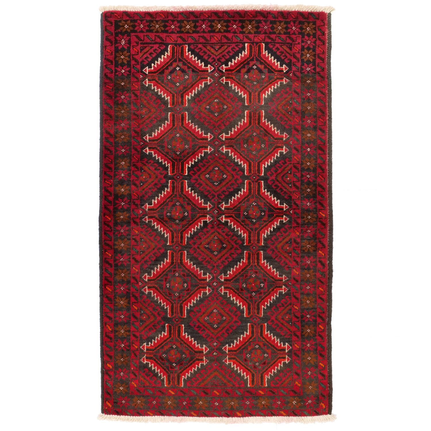 トルバトヘイダリエ 1950年代 1280×720mm セミアンティーク ダイヤモンドモチーフ ヴィンテージラグ専門店 手織り 一点物 送料無料