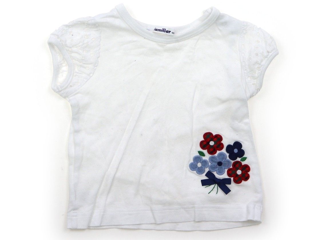 ファミリア familiar Tシャツ・カットソー 90 女の子 白 子供服 ベビー服 キッズ（1242410）